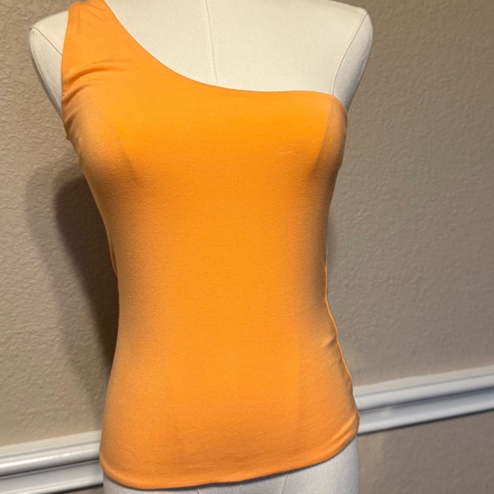 J. Crew NWT One-Shoulder Orange Women's Top sz Small